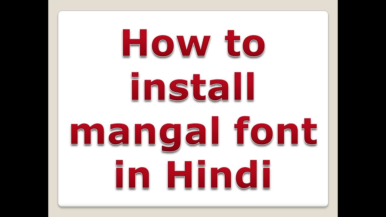 Fonts Hindi Mangal